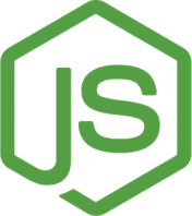 Logo von Node.js, ein grünes Hexagon mit 'js', steht für die JavaScript-Laufzeitumgebung.