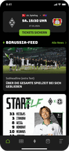 Für einen kurzen Überblick wird ein Screen der App dargestellt. Die Fortuna Düsseldorf App bietet Fans Countdown, News, Live-Updates, Ticketverwaltung und den Shop.