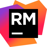 Logo von Rubymine, mit 'RM' in bunten Formen, repräsentiert die Ruby-on-Rails IDE.